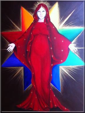 Dominique Fumaroli toile Vierge rouge